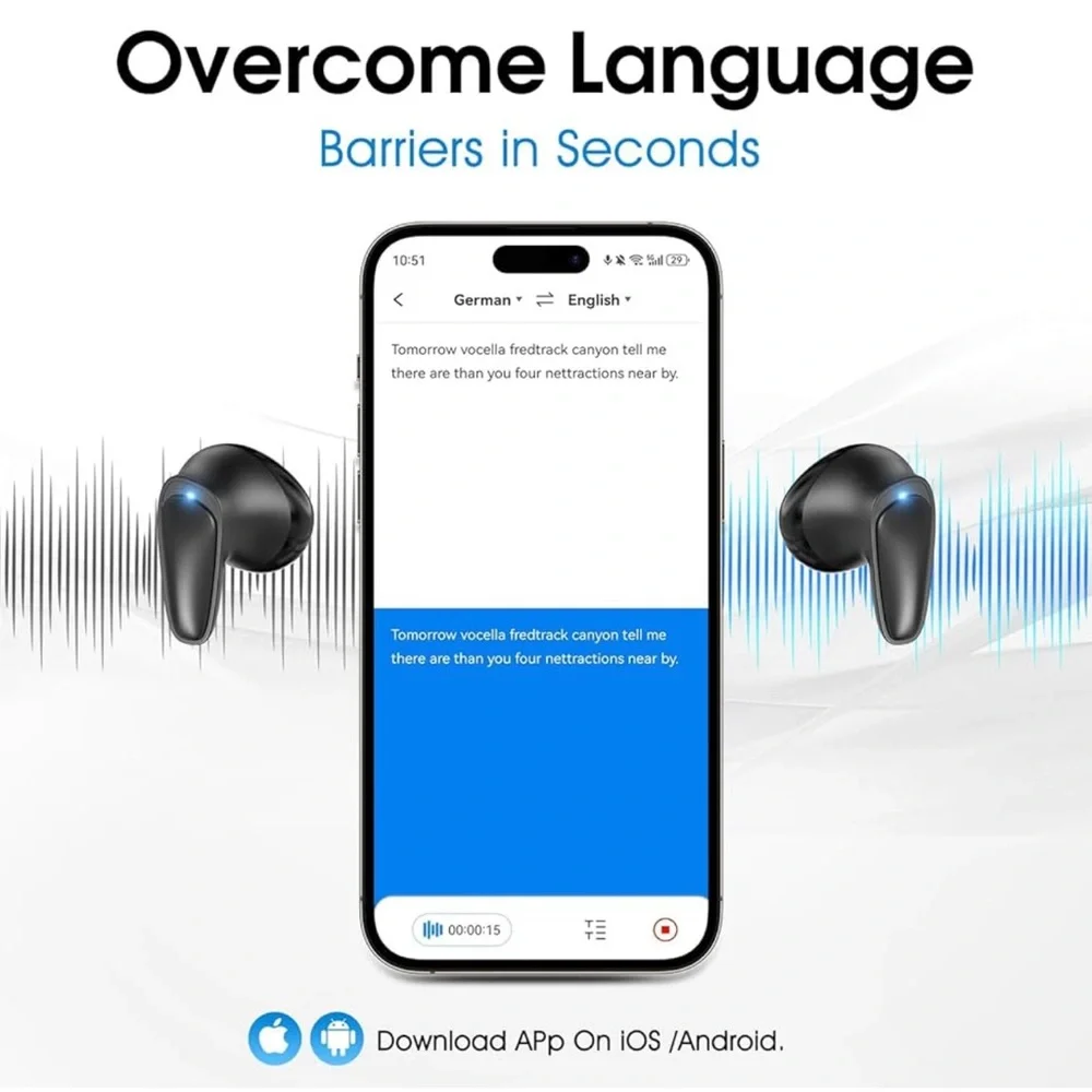 Language translation earbuds